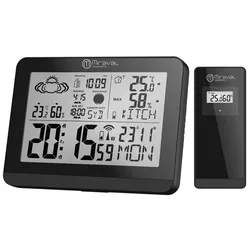Miraval  Moderne Design Funk-Wetterstation mit Aussensensor bennenbar