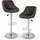 TRESKO Barhocker BH-008, drehbar mit Lehne, 60-80cm Sitzhöhe, Kunstleder, braun, 2 Stück