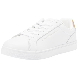 Tommy Hilfiger Damen Cupsole Sneaker Schuhe, Weiß (White/Gold), 41