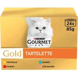 Purina Gold Gourmet Tartalette Nassfutter Für Katzen 24x85g 4 Einheiten - Multicolor - One Size