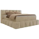 MKS Meble MKS Boxspringbett Creme, Textil, 2-Sitzer, H3, Rechteckig, 140x200 cm, Oeko-Tex®, Schlafzimmer, Betten, Boxspringbetten