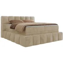 MKS Meble MKS Boxspringbett Creme, Textil, 2-Sitzer, H3, Rechteckig, 140x200 cm, Oeko-Tex®, Schlafzimmer, Betten, Boxspringbetten