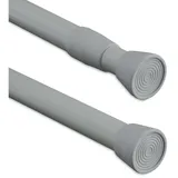 Relaxdays Duschvorhangstange 66 - 110 cm grau