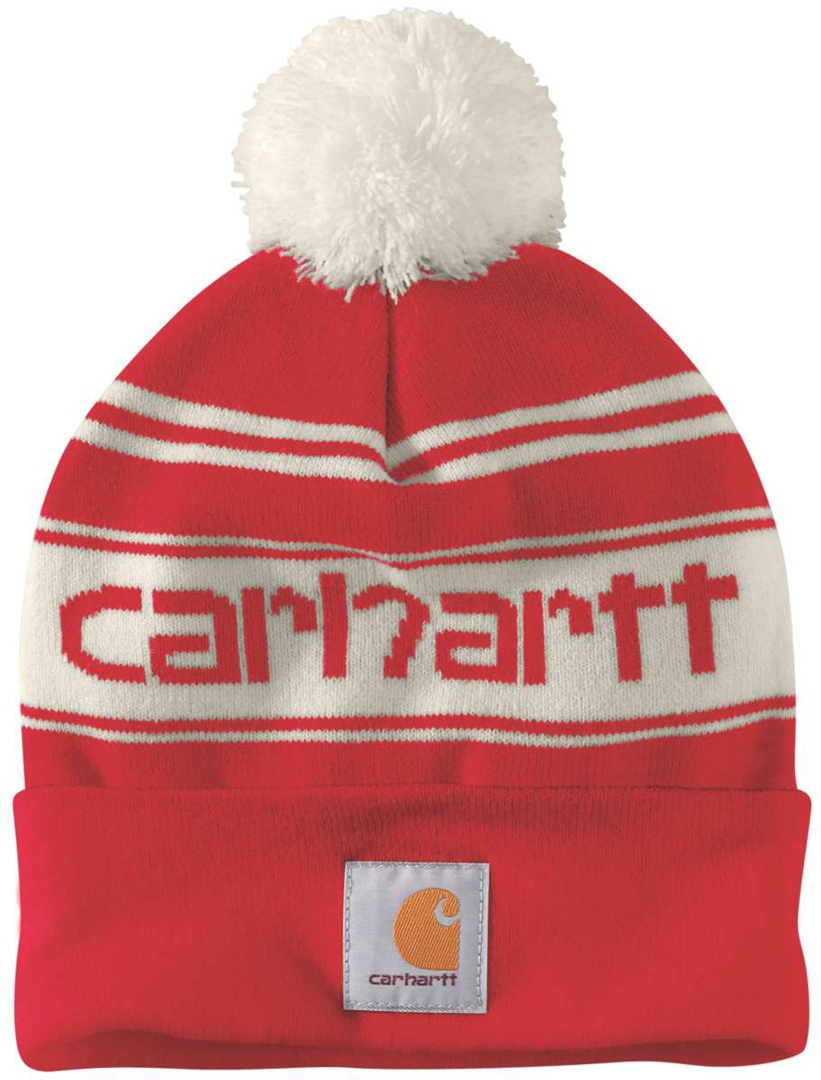 Carhartt Knit Cuffed Logo Muts, rood, Eén maat Voorman