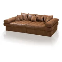 Moebel-Eins Polsterecke NIRI Big Sofa Bezug Microvelours Gobi braun braun