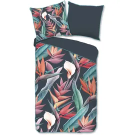 Good Morning Linea Blumen Mehrfarbig 135 x 200 cm + 2 x 80 x 80 cm