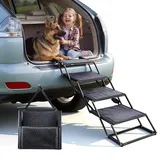 Vevor Hundetreppe Klappbar 4-Stufig Schwarz