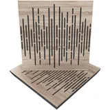 Schallabsorption, diffuse Akustikplatte, 50 x 50 x 5 cm, Absorption – Diffusion – Reflexion – Schalldämmung – Isolierung | Holz perforiert laminiert: (x2 WAVE, Sonoma)