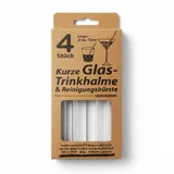Glas-Trinkhalme kurz 5 St. Weiß
