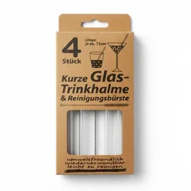 Glas-Trinkhalme kurz 5 St. Weiß