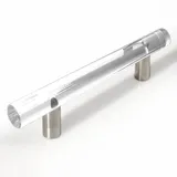 Möbelgriff Edelstahl Glas 180mm, kristall klar