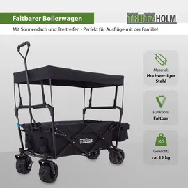 Trutzholm Bollerwagen faltbar mit Sonnendach grau/schwarz