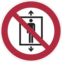 Verbotsschild, Personenbeförderung verboten P027 - ASR A1.3 (DIN EN ISO 7010) - 200 mm Folie selbstklebend