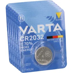 6x VARTA Lithium-Knopfzelle 3V CR 2032 DL 2032 ECR 2032 L14 EA - 2032C Lithium 5004LC