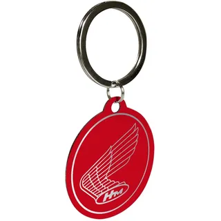 Nostalgic-Art Retro Schlüsselanhänger, Ø 4 cm, Honda – Logo Red – Geschenk-Idee für Honda-Zubehör Fans, Original Lizenzprodukt (OLP), aus Metall, Vintage Design