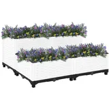 vidaXL Hochbeet 80 x 80 x 38 cm Grau