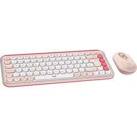 Logitech 920-013120 Tastatur Maus enthalten Universal Bluetooth QWERTY Spanisch Pink, Weiß - Rosa/Weiß