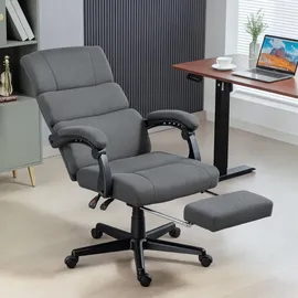 Homcom Ergonomischer Schreibtischstuhl Samt Dunkelgrau