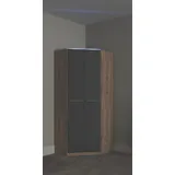 Eckkleiderschrank PRIESS "Barcelona Kleiderschrank Ecklösung Raumwunder", schwarz (astkernbuche, schwarz), B:78cm H:193cm T:78cm, Holzwerkstoff, Schränke, Eckkleiderschrank, in 2 Tiefen Schrank Eckschrank Garderobe