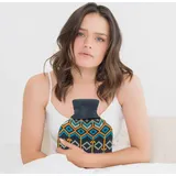 Axion axion® Wärmflasche mit Bezug ‚Äì blau-gelb | einseitig Diamant Strick (33 x 20 cm) 1 St