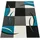 Paco Home Designer Teppich mit Konturenschnitt Karo Muster Türkis Grau, Grösse:160x230 cm