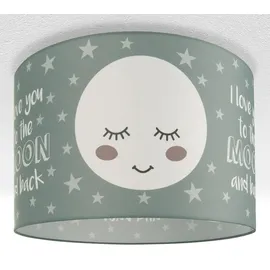 Paco Home Deckenlampe Kinderzimmer Pendelleuchte Lampenschirm Stoff Rund Sterne Design 1 (ø45,5 cm), Deckenleuchte - Weiß