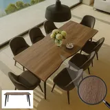 Mendler Esszimmertisch HWC-O60, Ausziehtisch Esstisch, Eisen MDF ausziehbar 160-220cm ~ helle Eiche-Optik