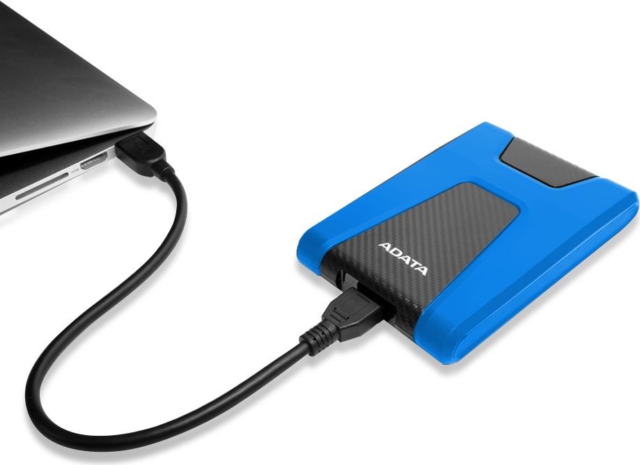 ADATA DashDrive Durable HD650 - Festplatte - 1 TB - extern (tragbar) - 2.5" (6.4 cm) - USB 3.1 - 256-Bit-AES - Blau