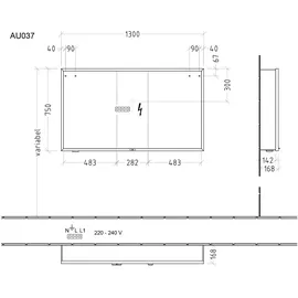 Sanipa Milo 130 cm Eiche Natural-Touch