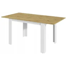 matkam Ausziehbarer Tisch Kongo EXT H 75 x B 120-170 x T 80 cm, Schlichte, geradlinige Optik, laminierte Möbelplatte, Kratzfest, (Artisan Eiche-Weiß)