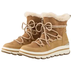 TOM TAILOR Damen Schneestiefel mit Plateau-Absatz, braun, Uni, Gr. 37