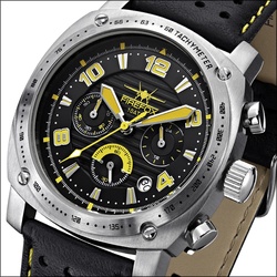 FIREFOX  - CHRONOGRAPH BATTLESHIP - schwarz gelb / 43 MM