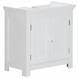 KADIMA DESIGN Design Waschbeckenunterschrank WL1.350 Badunterschrank mit 2 Türen Weiß, Kleiner Schrank Badezimmer 57 cm Breit, Badschrank Waschbecken Stehend, Bad