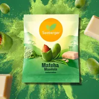Seeberger Matcha Mandeln, Mandeln umhüllt von weißer Schokolade mit Matcha, 60 g, ideal zum Verschenken und Genießen