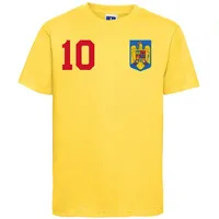 Youth Designz T-Shirt Rumänien Kinder T-Shirt im Fußball Trikot Look mit trendigem Print gelb 86-94 (2 Jahre)