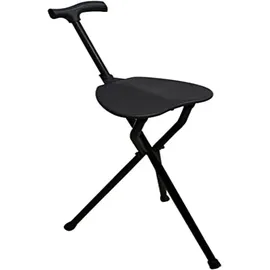 Queralto Gehstock mit Sitz 3 Beine belastbar bis 100 kg Aluminium Schwarz