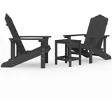 Adirondack-Gartenstühle mit Tisch HDPE Anthrazit
