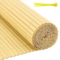 Gimisgu PVC Sichtschutzmatte 100x300cm Sichtschutzzaun Verdreifachen Verstärkung Standard Sichtschutz mit Kabelbindern Balkonsichtschutz Windschutz Wetterfest für Garten Balkon, Bambus