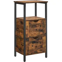 VASAGLE Badezimmerschrank 37 x 80 x 30 cm Braun/Schwarz