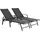 Habitat et Jardin Sonnenliege 2er-Set 200 x 60 x 80 cm Grau