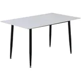möbelliebling Göteborg 140 x 80 cm Keramikplatte Weiß Vierfuß-Gestell schwarz