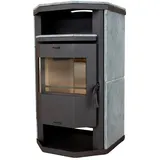 Kaminofen Prismo Vollstein, 6,4 kW, Zeitbrand, Vollstein Verkleidung schwarz