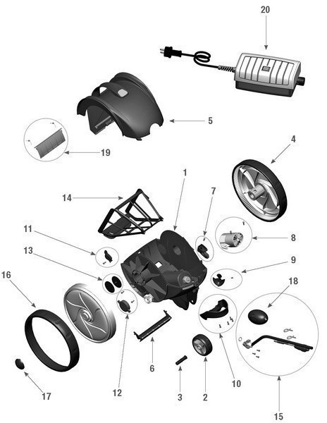 Rückhalteklappe, Set Filterdeckel für Vortex 1, Nr. 19