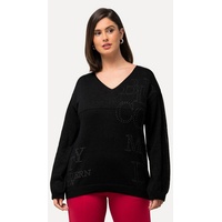 Ulla Popken Pullover in schwarz | 50-52