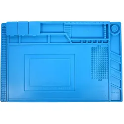 Silikon Lötmatte, 450x300mm, mit Werkzeughalterung, 4 Magnetzonen und 3 Klappfächern
