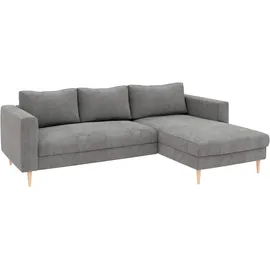 TRENDMANUFAKTUR Eckcouch Cord 2-Sitzer Grau