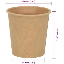 vidaXL Pappbecher 0,1 l Braun 1000 St.