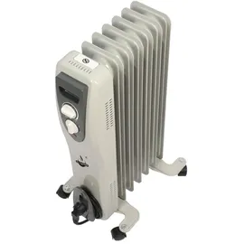 El Fuego Mobiler Elektro-Ölradiator 7 Rippen Weiß