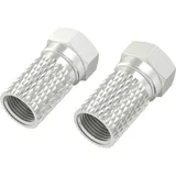 Hama Antennen-Adapter-Set F-Stecker 5,5 mm Schraubbar Silber 2 Stück