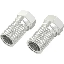 Hama Antennen-Adapter-Set F-Stecker 5,5 mm Schraubbar Silber 2 Stück